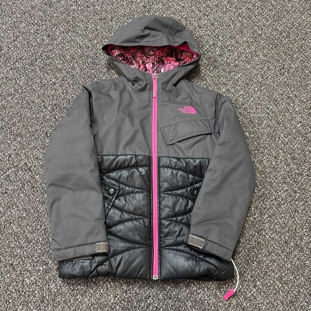 The North Face Girls Jacket Kids TNF Gray Lined Rare Butterfly 2000s Vintage L